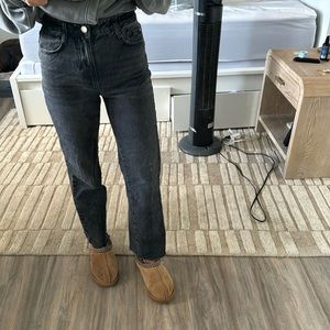 Zara High Rise TRF Black Jeans